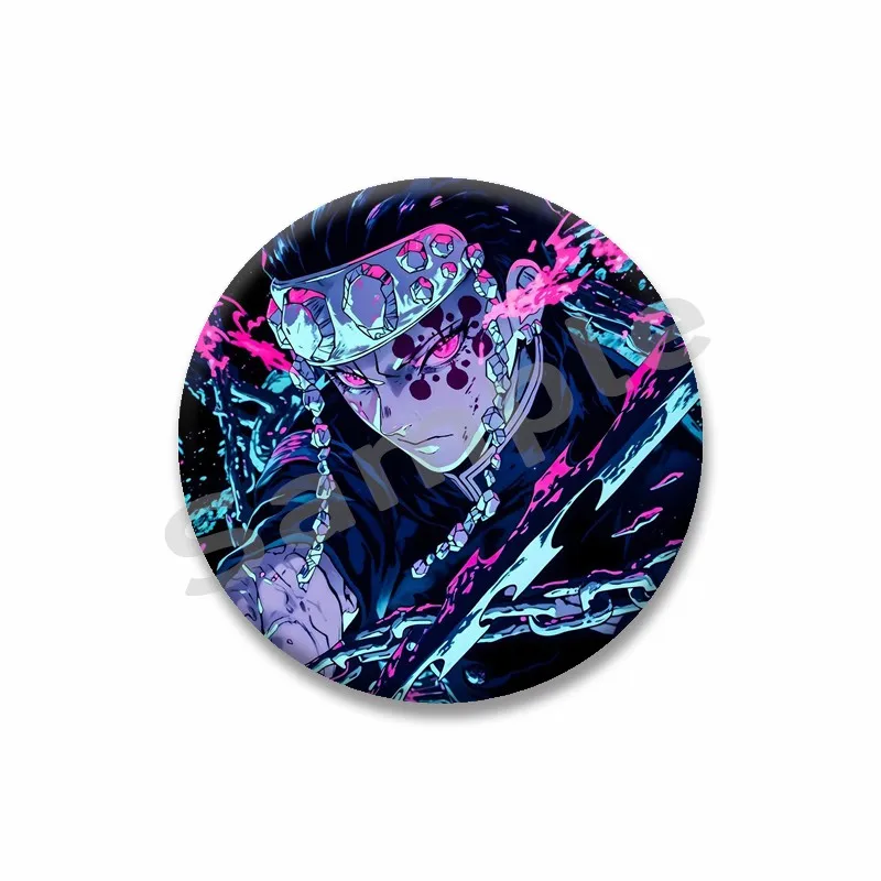 Classic Demon Anime Brooch Pin on Backpack Giyu Tomioka Kanroji Mitsuri Badge Animation Peripheral Cosplay Props Jewelry Gifts