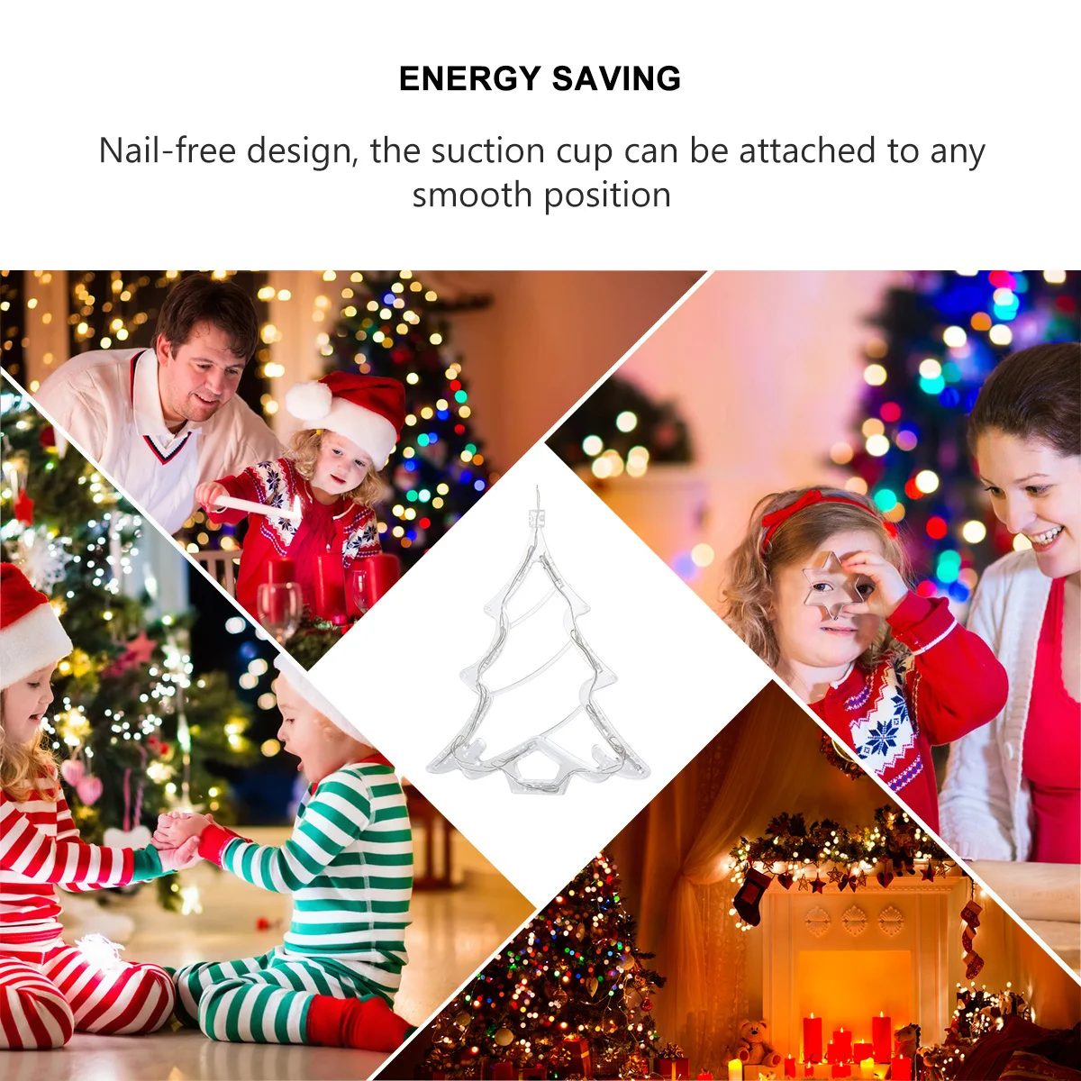 

Christmas LED Window Sucker Lamp Pendant High Brightness Decorative Light Reusable Safe for Home Party Wedding Window Ornament