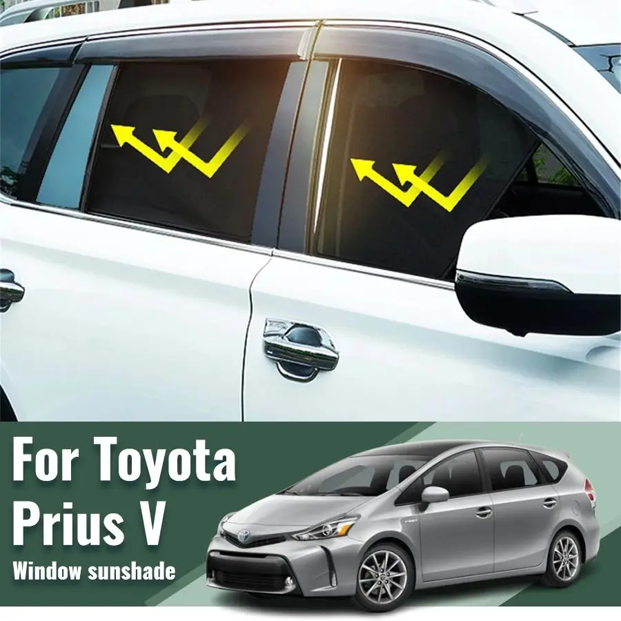 

For Toyota Prius V Alpha 2011-2021 Prius+ Magnetic Car Sunshade Visor Front Rear Windshield Frame Curtain Side Window Sun Shade