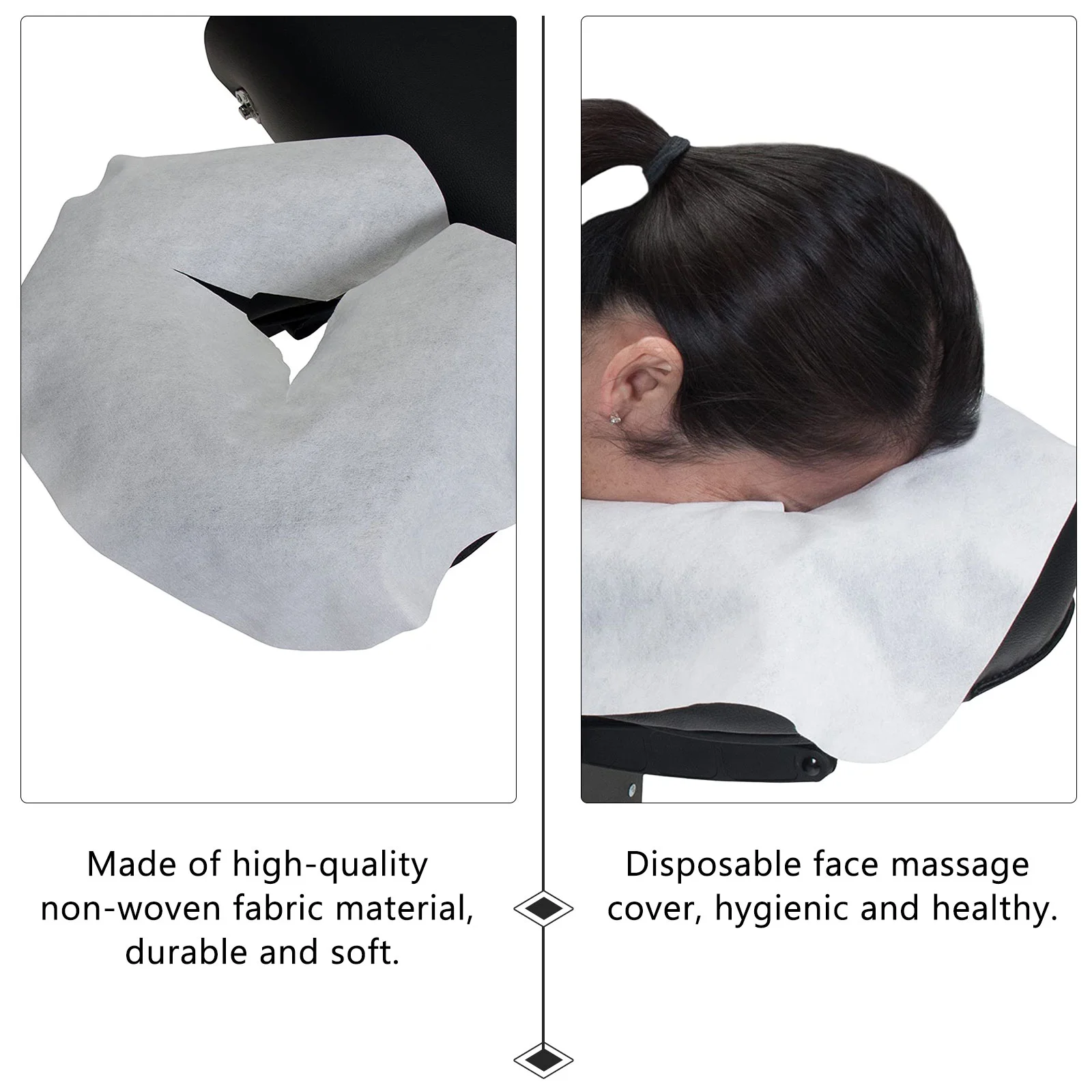 100 Pcs Body Pillow Cover Case Massage Headrest Mat Face Massaging Pad Cushion Non-woven Fabric Hole Towel