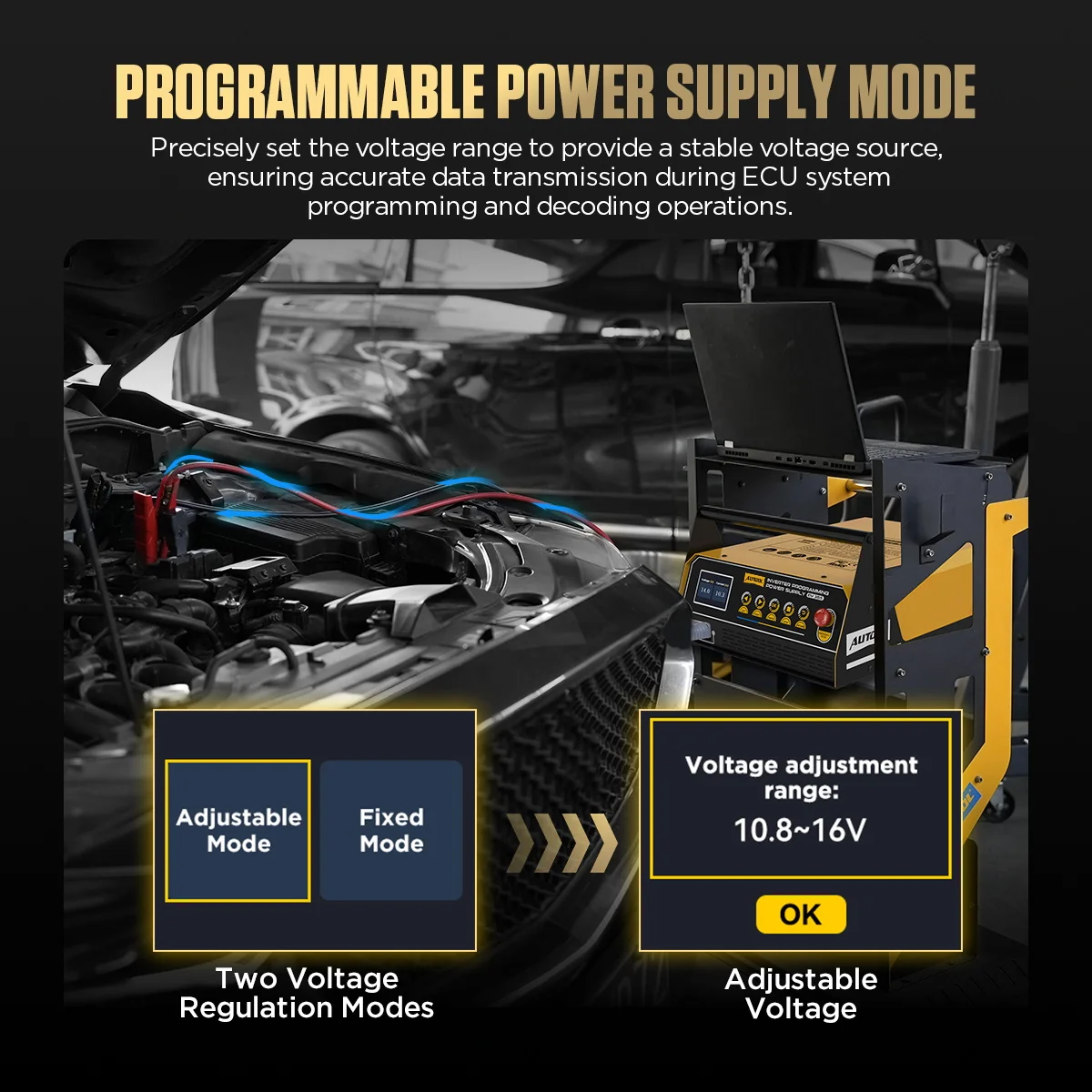 AUTOOL EM365 Battery Charger Flash Reprogramming Power Supply Programming Power & Fast ChargingTool Vehicle Jump Start & Battery Repair
