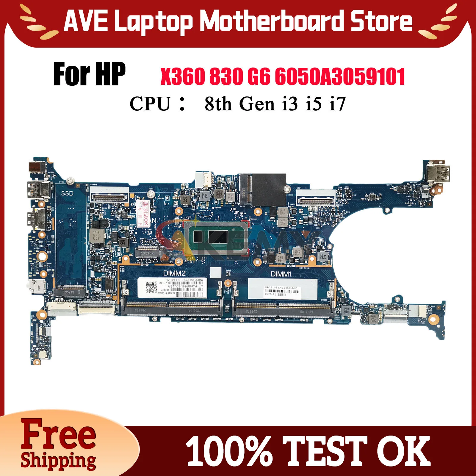 6050A3059101 ل HP EliteBook X360 830 G6 اللوحة الأم للكمبيوتر المحمول L64982-601 L64981-601 مع i5 i7 CPU DDR4 100% تم اختبارها بالكامل