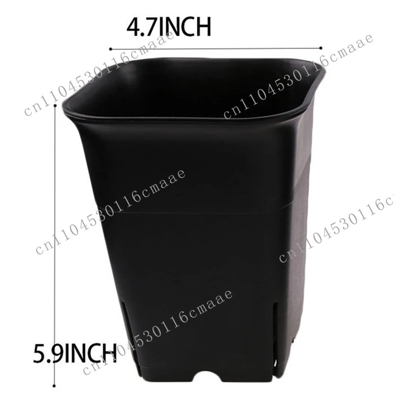 NEW 12PCS-Pack Black Square Plastic Succulent Plant Pot for Plant Flowers Cactus,Black Nursery Flower Pot