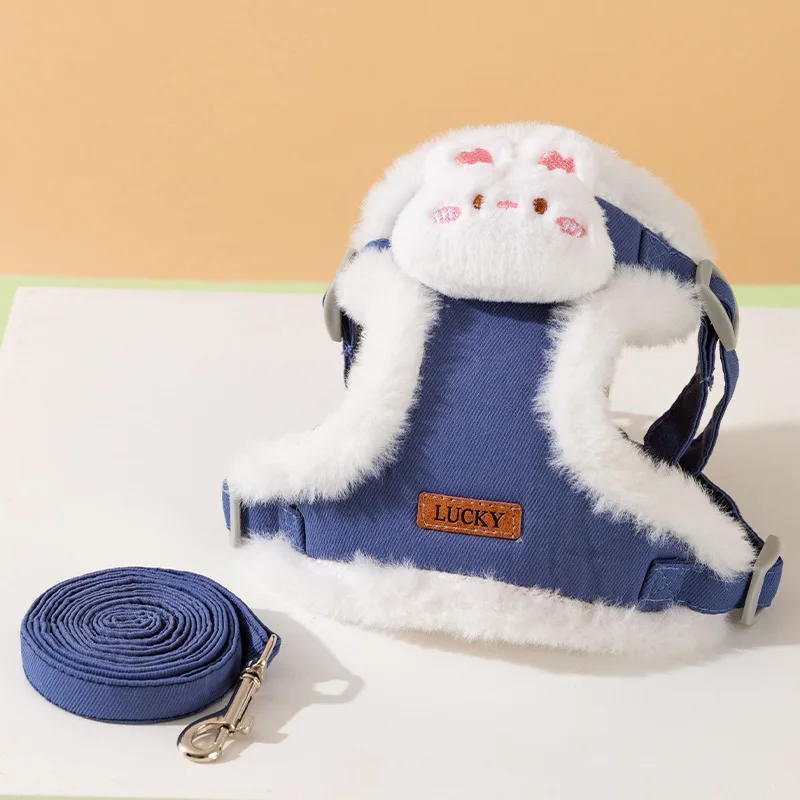 Adjustable Pet Harness Cat Winter Vest Puppy Vest for Small Medium Dog Outdoor Walking Leash Cute Pet Collar Pet Accessories