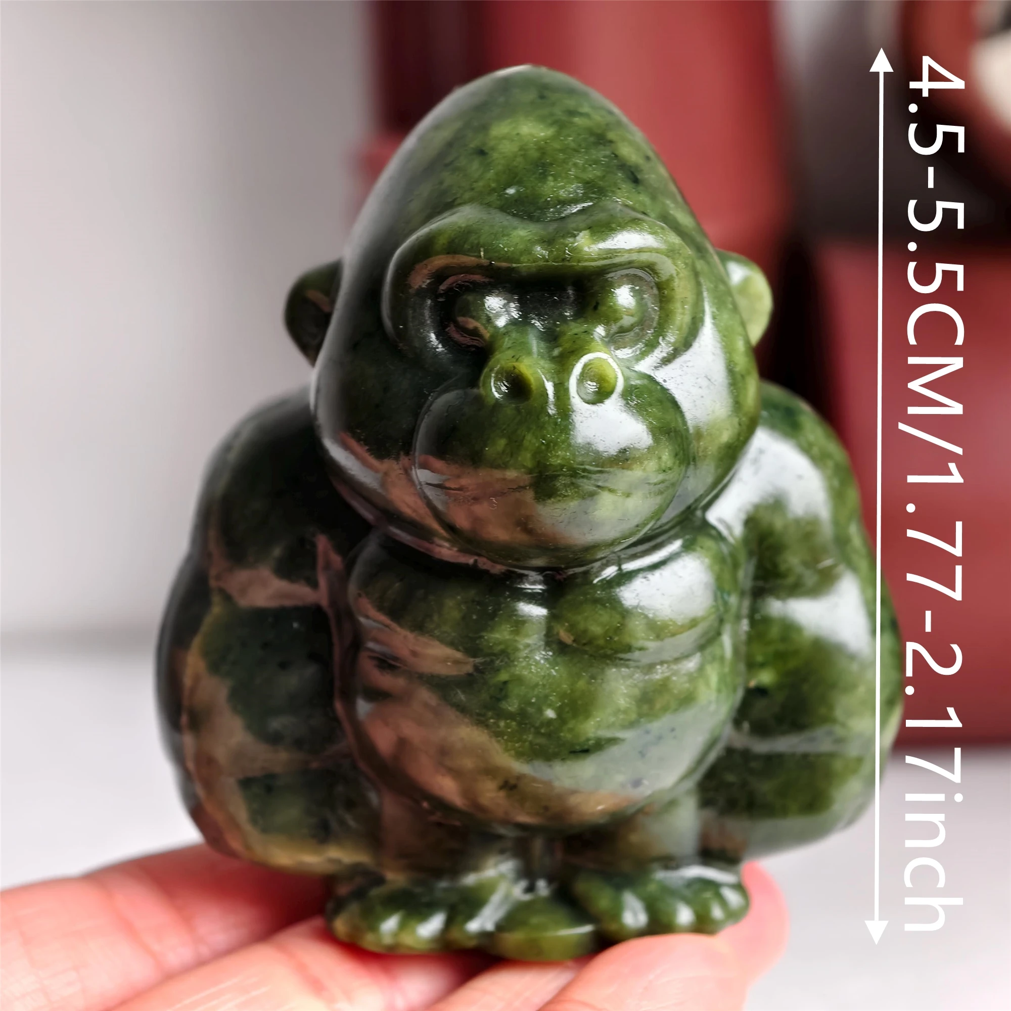 Natural Serpentine Animal Carving Hand-Carved Gemstone Figurine Reiki Healing Chakra Meditation Home Altar Decor Gift