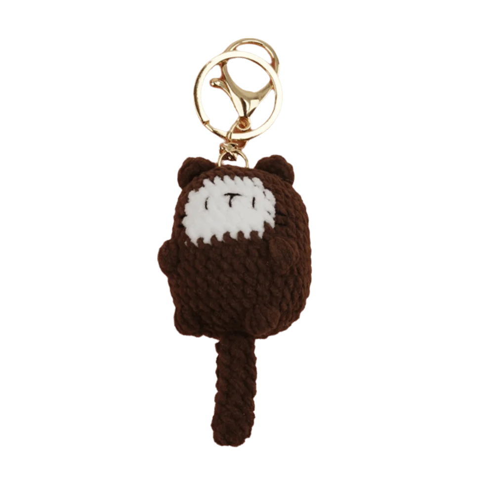 Crochet Cat Doll Keychain Decoration Hand-woven Cute Cat Kitten Keyring Jewelry Gift Exquisite Cute Animal Pendant Men Women