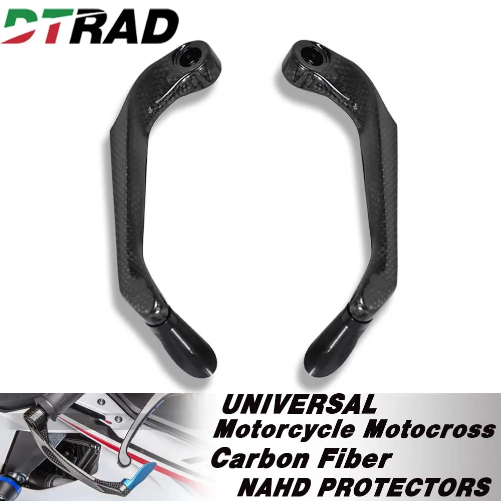 Universal Carbon Fiber Brake Clutch Lever Kit de proteção do guidão, Anti-Fall Handle Grip Cover, Acessórios da motocicleta, Motocross