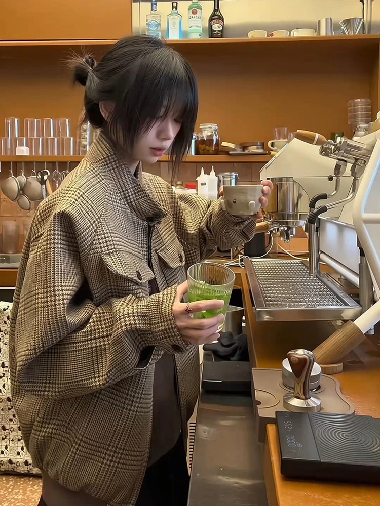 

Мужская куртка в американском клетку в стиле ретро, осенне-зимняя модная брендовая элитная куртка Old Money Sle Harlanton Jaet