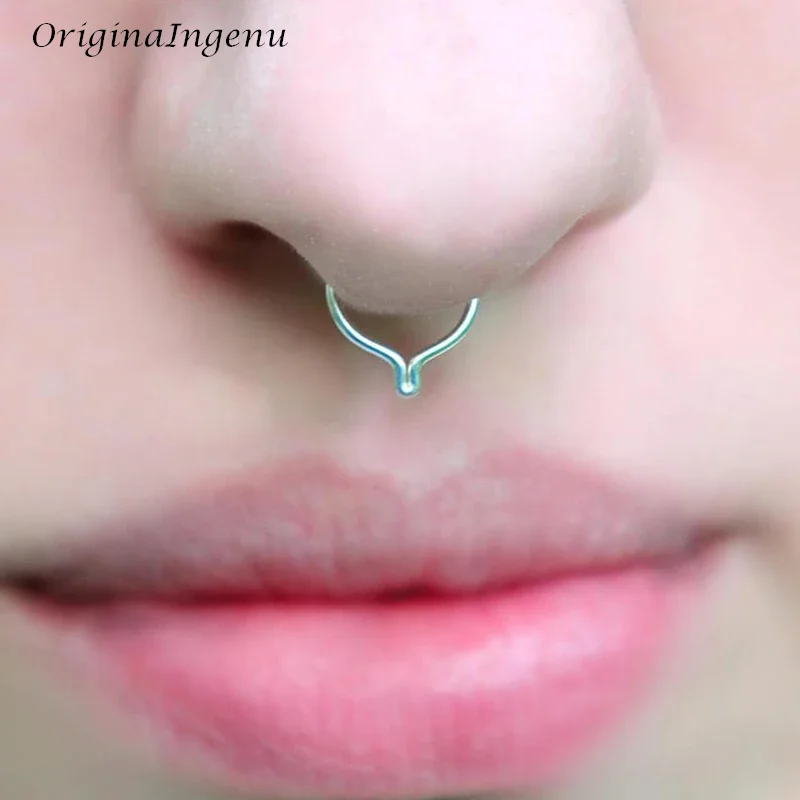 Nose Cuff 14K Gold Filled Pierceless Nose Ring Handmade Tarnish Resistant Fake Piercing Nose Jewelry Waterproof Fake Nose Ring