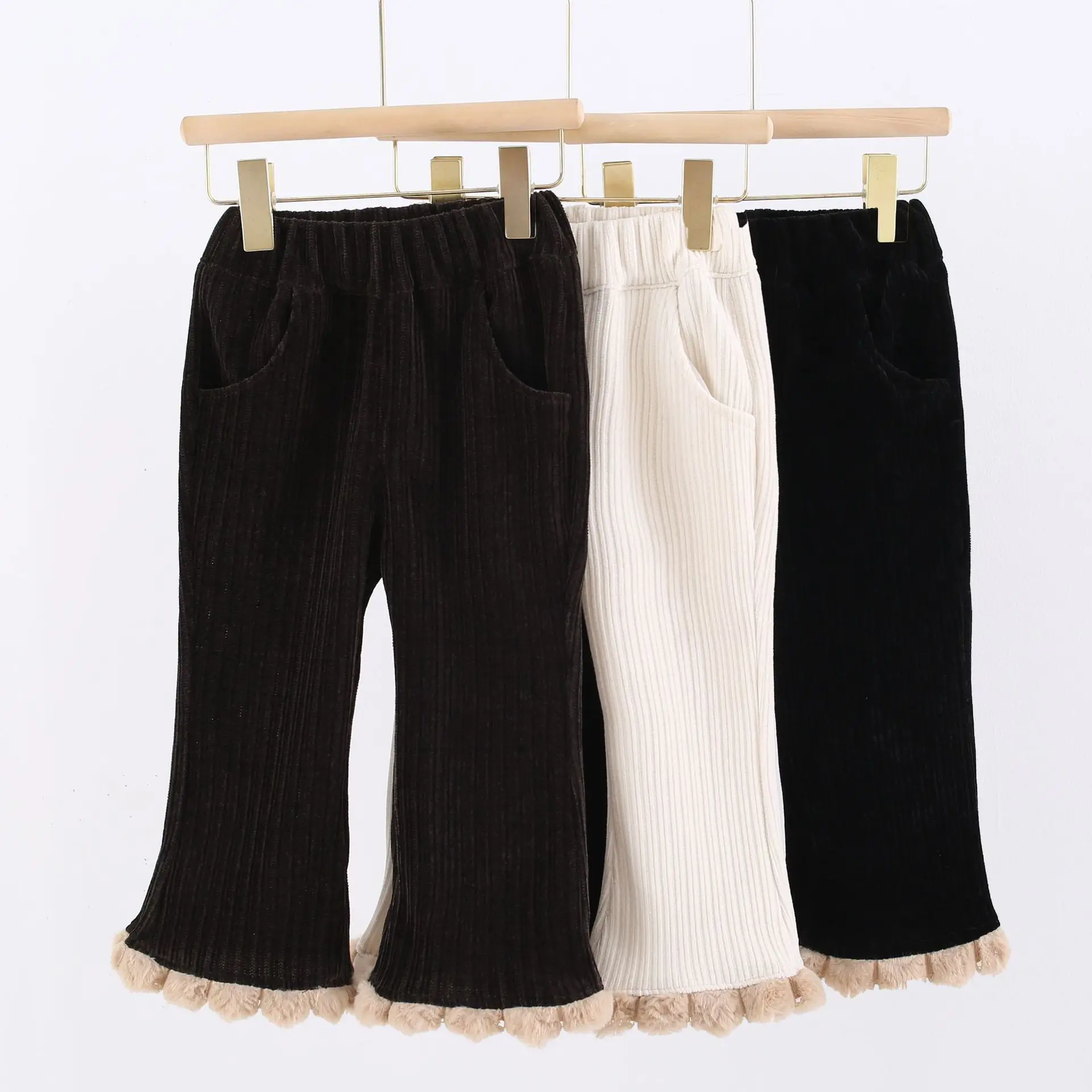 

Girls' Micro Flared Pants Autumn Children's Pants 2024 New Girl Small Children's Slim Fashion Casual Pants