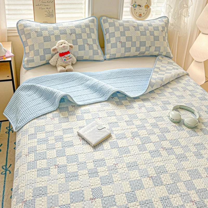Xinjiang cotton bed cover single piece new thickened padded cotton sheet tatami bed pad three-piece set universal in all seasons