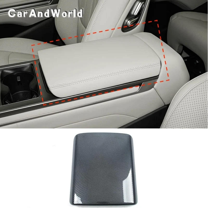 

ABS Carbon Fiber Central Armrest Panel Storage Box Cover Trims Car Interior Accessories For BYD TANG L SEALION 8 ATTO8 2025 2026
