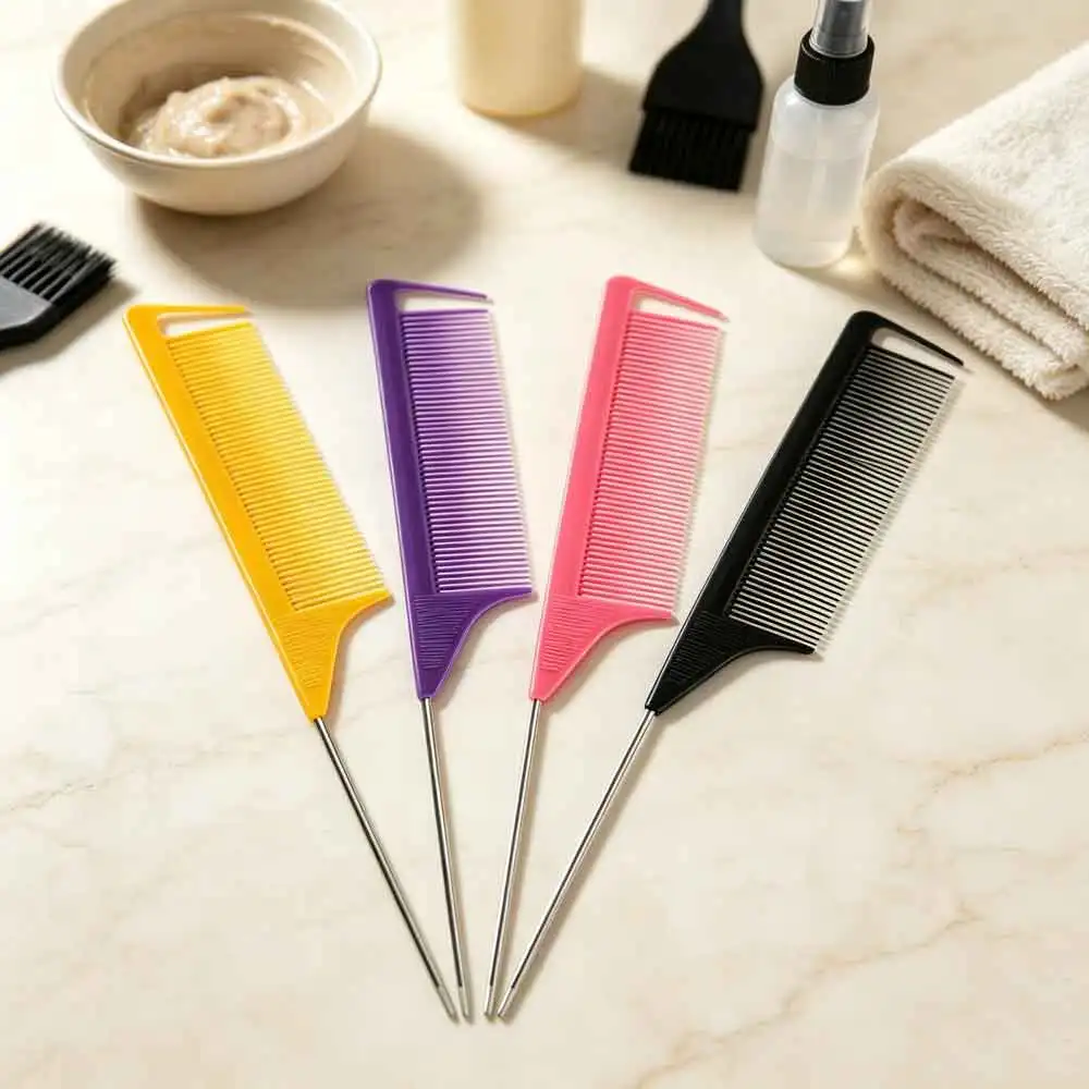 vvocci Comb Hair Combs Barber Accessories Styling Anti-static Pro Pointed Tail Brush Steel Needle Pin Rat TailSalon Hairdressing