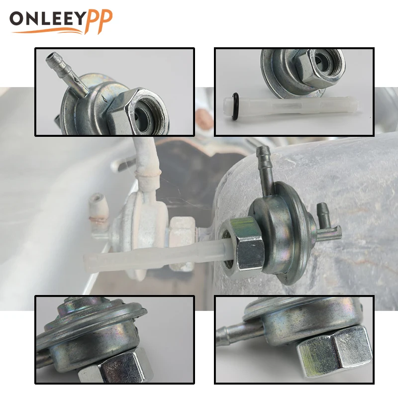 

ONLEEYPP Motorcycle Parts Aluminum Fuel Gas Switch Valve Petcock Pump Tap Thread For Gy6 49cc 50cc 125cc 150cc Scooter Go Kart