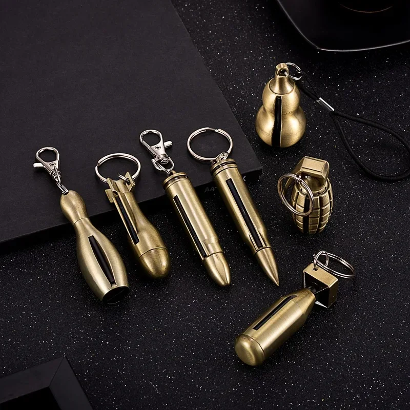 Mini portable creative bullet shaped hot selling metal matchstick with 10000 lighter multifunctional keychain combustion lighter - Image 5