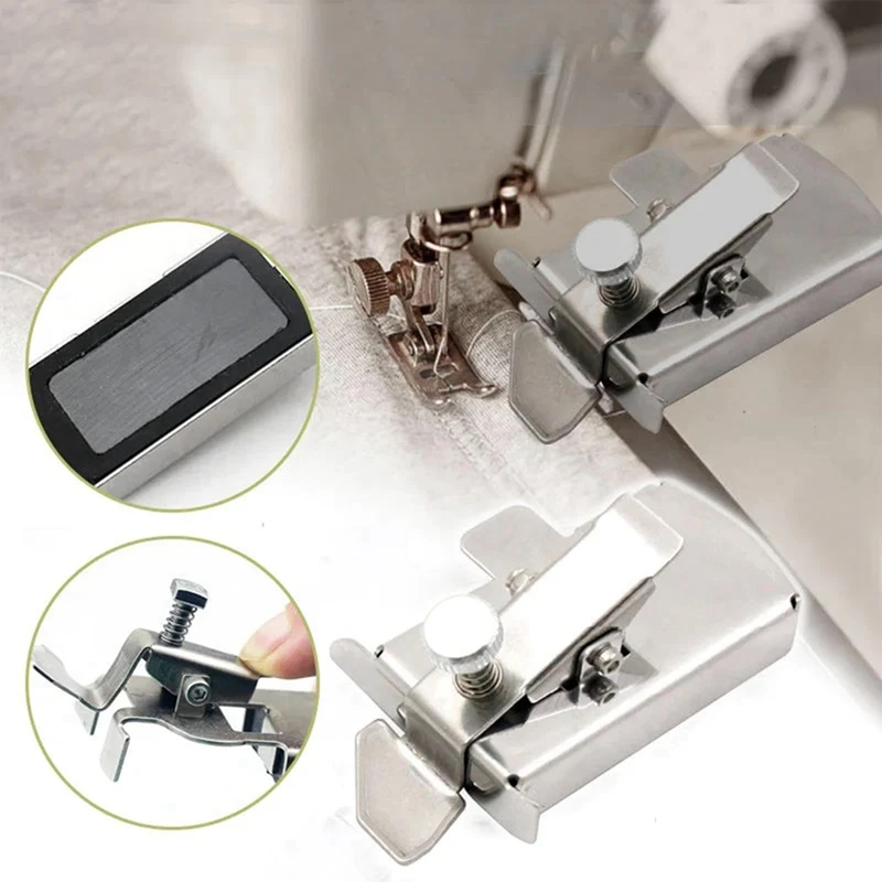 2Pcs Magnetic Seam Guide For Sewing Machine, Multifunctional Straight Line Hems Sewing Ruler For All Sewing Machine Easy Install