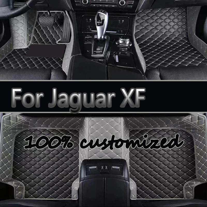 Car Floor Mats For Jaguar XF X260 2016~2022 Carpet Rugs Durable Leather Mat Anti Dirty Pads Auto Interior Parts Car Accessories