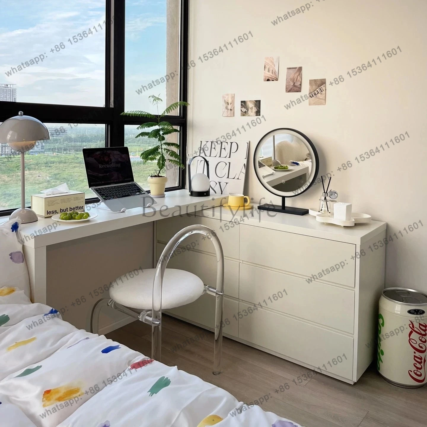 

Dressing Table Storage Cabinet Integrated Bedroom Simple Internet Celebrity Bedside Storage Six-Drawer Cabinet Extendable