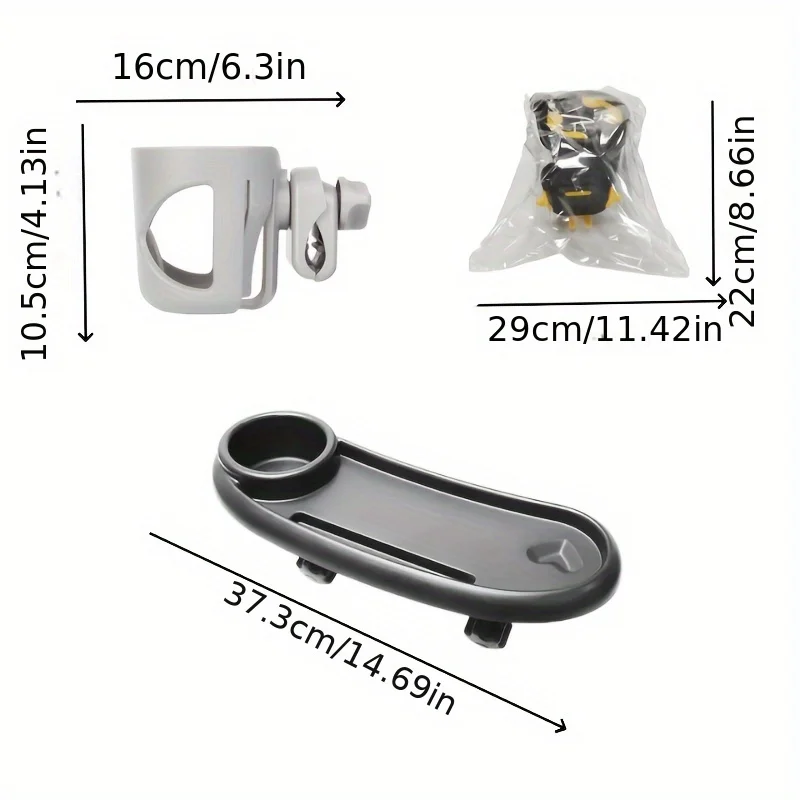 Baby Stroller, Cup Holder, Dinner Plate, Universal Detachable Tray, Cup Holder, Suitable for Travel, Umbrella Car, Hands-Free, B