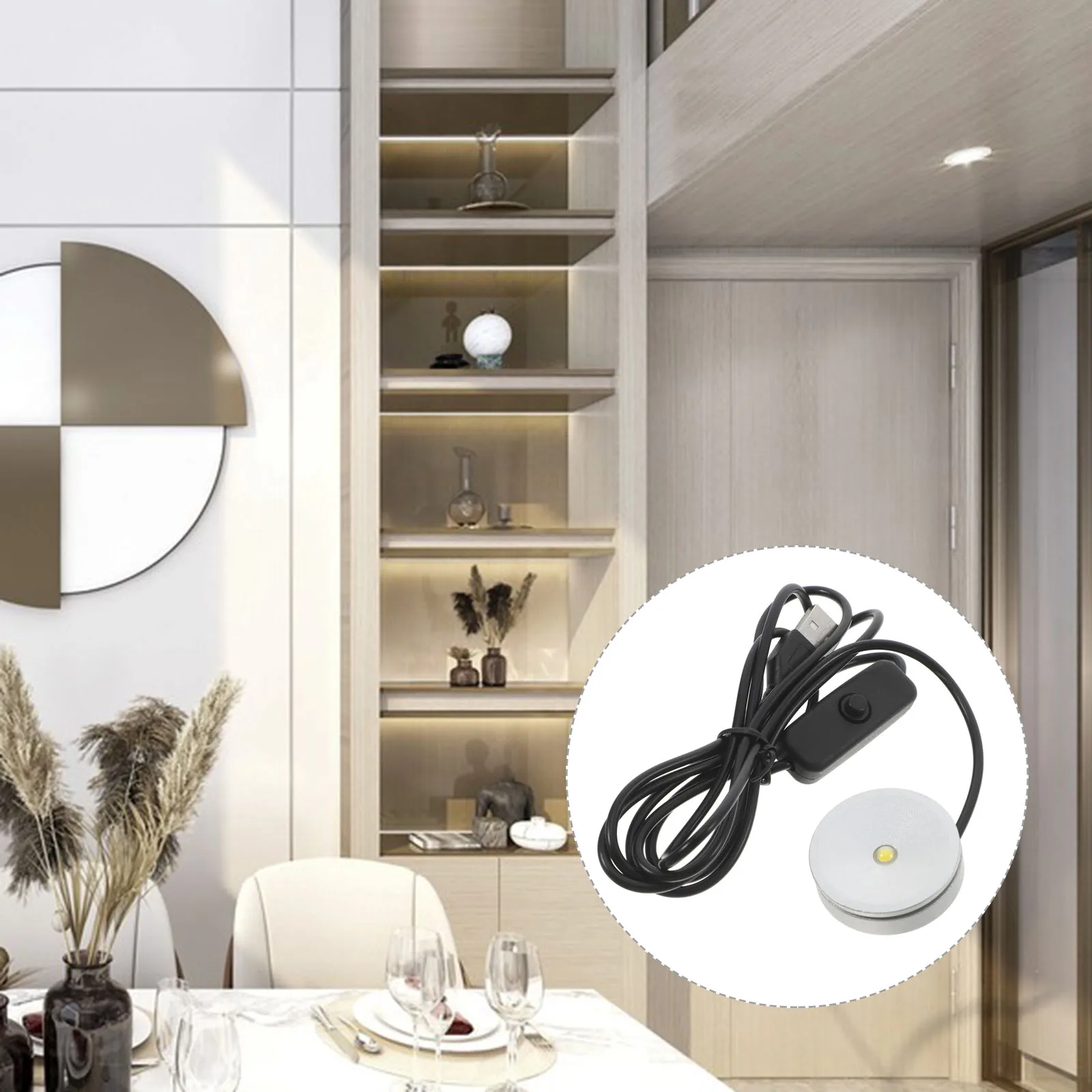 LED Aluminum Floodlight Mini Diffuser for Desk Kitchen Night Reading Under Cabinet Light 3W 4000K Neutral Small Night Lamp