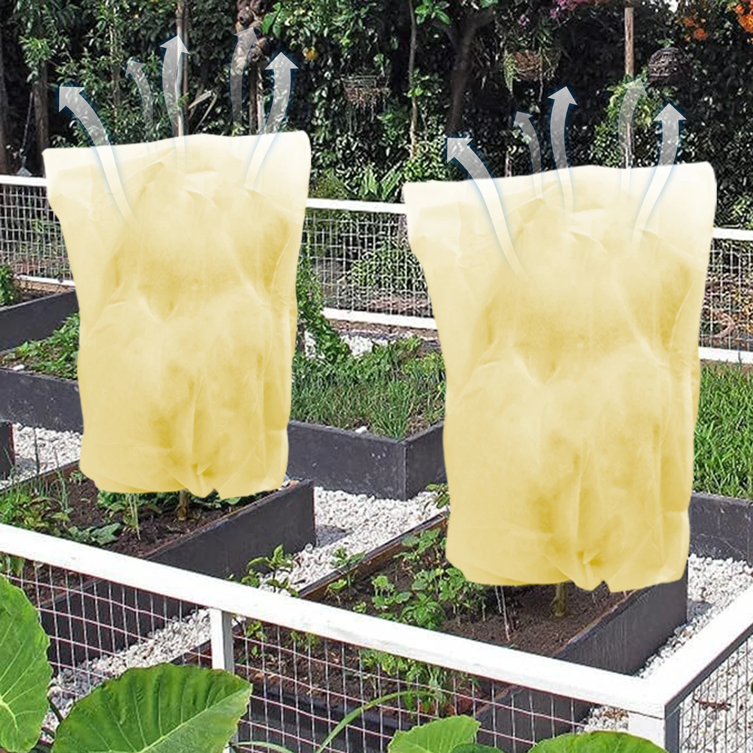 120x180 سنتيمتر متعددة الحجم غطاء الشتاء النباتية غير المنسوجة تجميد حماية الطقس البارد شجرة الصقيع شجيرة البطانيات مع الرباط #3