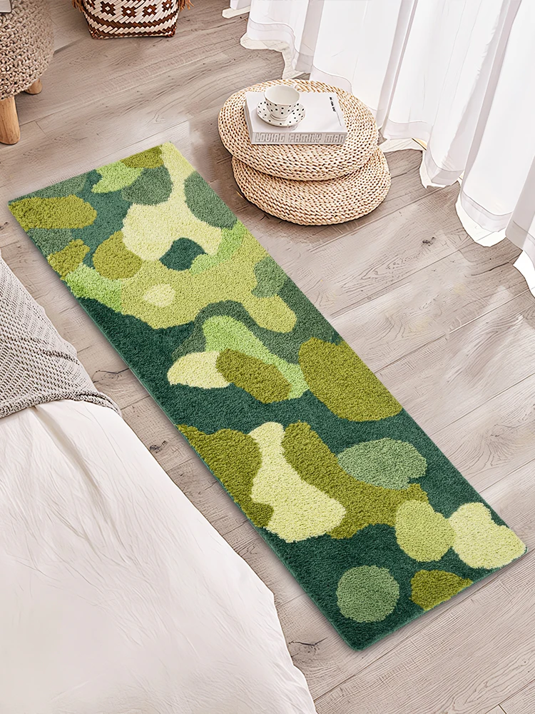 3D Stereo Moss Tufted Rug for Living Room Bedroom Modern Green Forest Moss Shaggy Carpet Bedside Floor Mat Anti-slip Home Decor