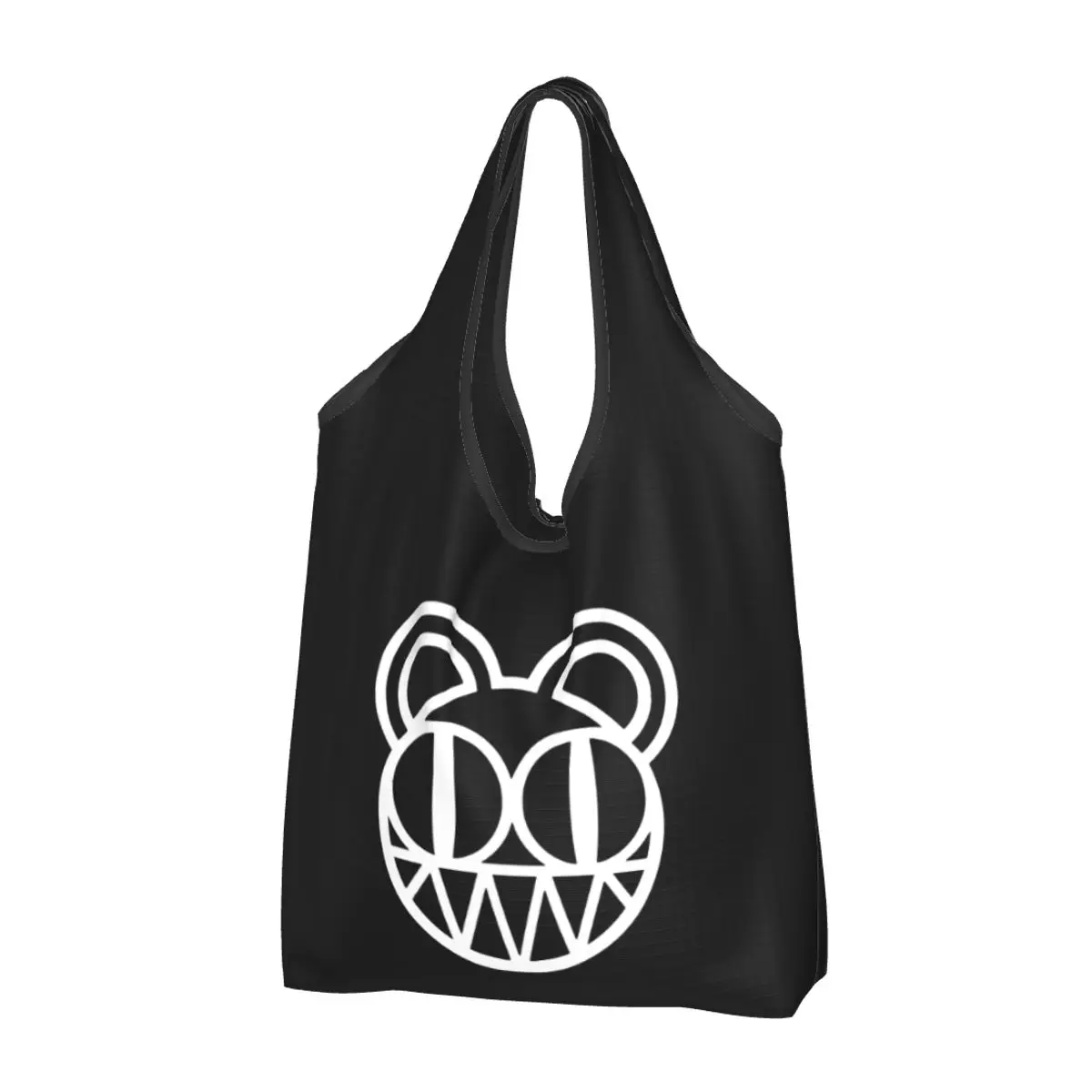 Reusable Music Radiohead Shopping Bag for Groceries Foldable Rock Band Grocery Bags Washable Large Tote Bags
