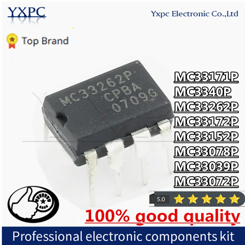 5 قطعة MC33171 MC33172 MC33171P MC3340P MC33262P MC33172P MC33152P MC33078P MC33039P MC33072P MC3340 DIP رقائق