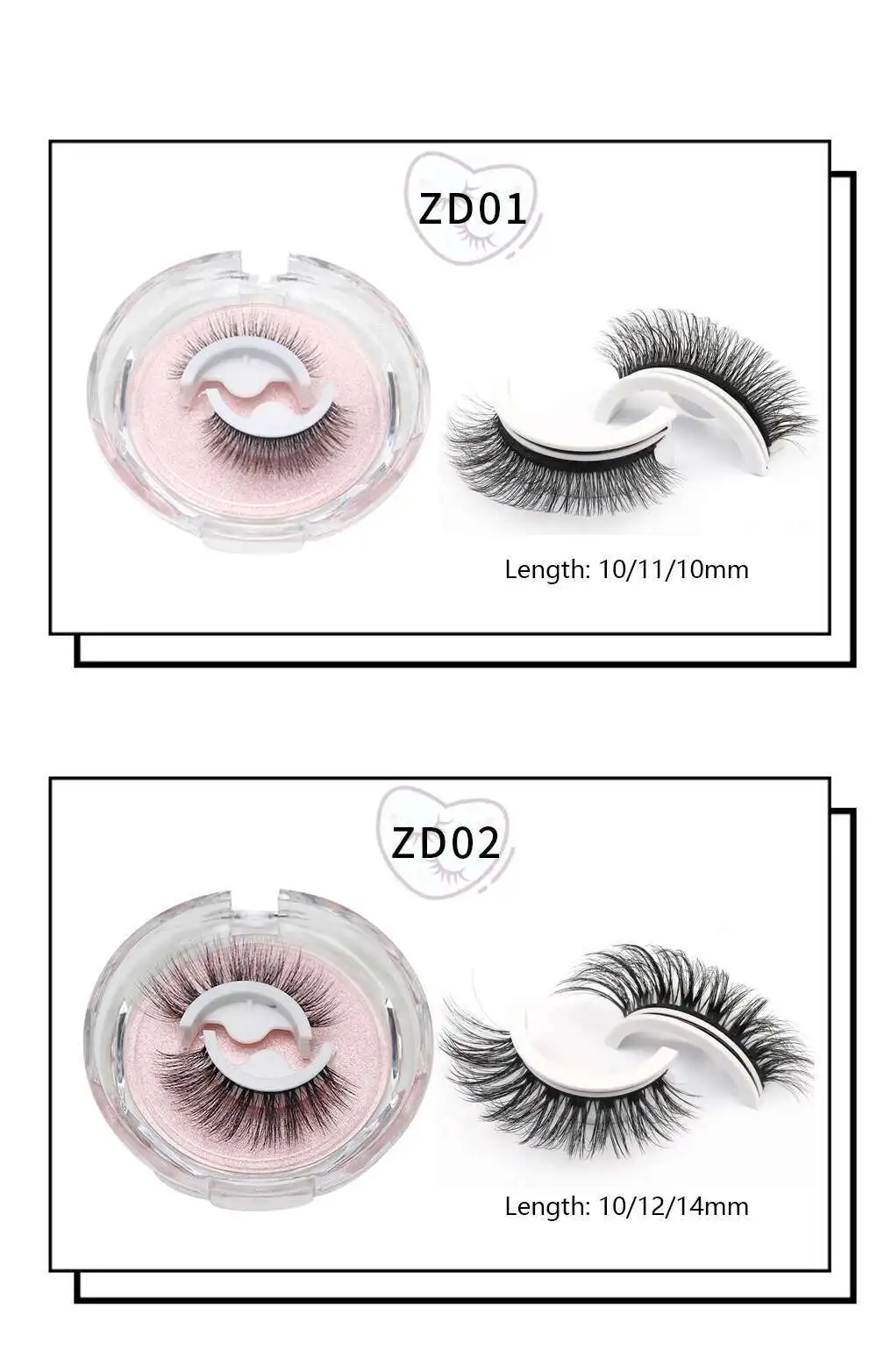 Wiederverwendbare selbstklebende falsche Wimpern, Vollstreifen-Wimpern, kleberfrei, 3 Sekunden zum Tragen von Wimpernverlängerungen, Schönheitszubehör, 1Pai – Detail 14