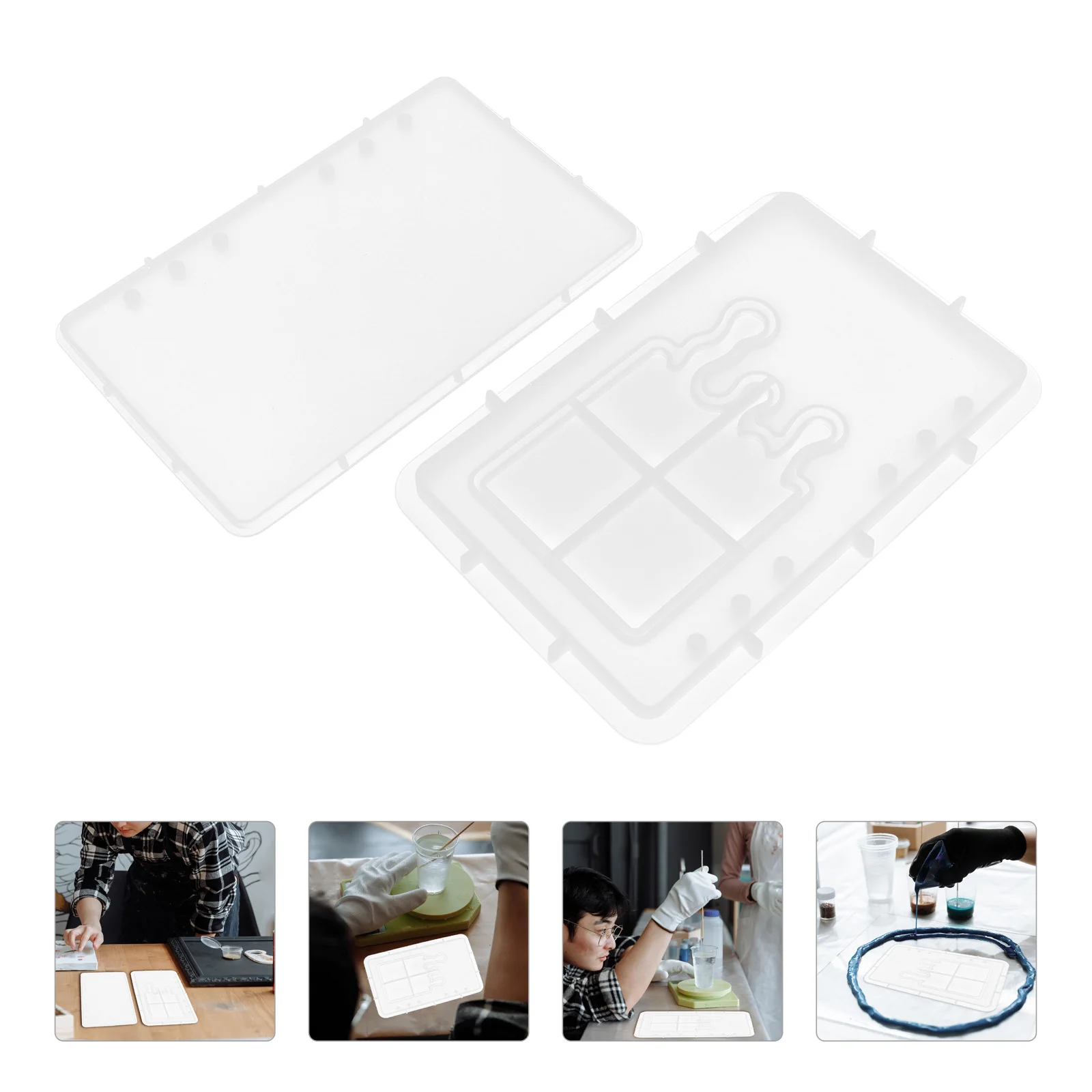 

1 set Ice Cream Mold Silicone Crafting Epoxy Resin A6 Binder Notebook Cover DIY Flexible Easy Clean Multi Functional Jewelry