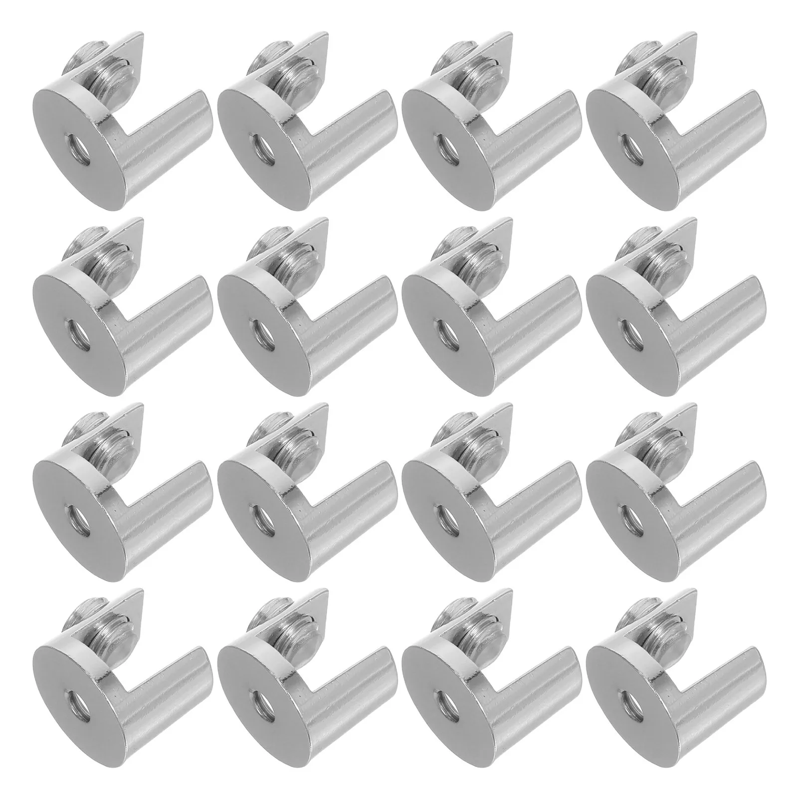 

16Pcs Glass Clamp Bracket Heavy Duty Zinc Alloy Support for 8Mm-10Mm Glass Shelves Bathroom Kitchen Wall Fixing Clips Holders
