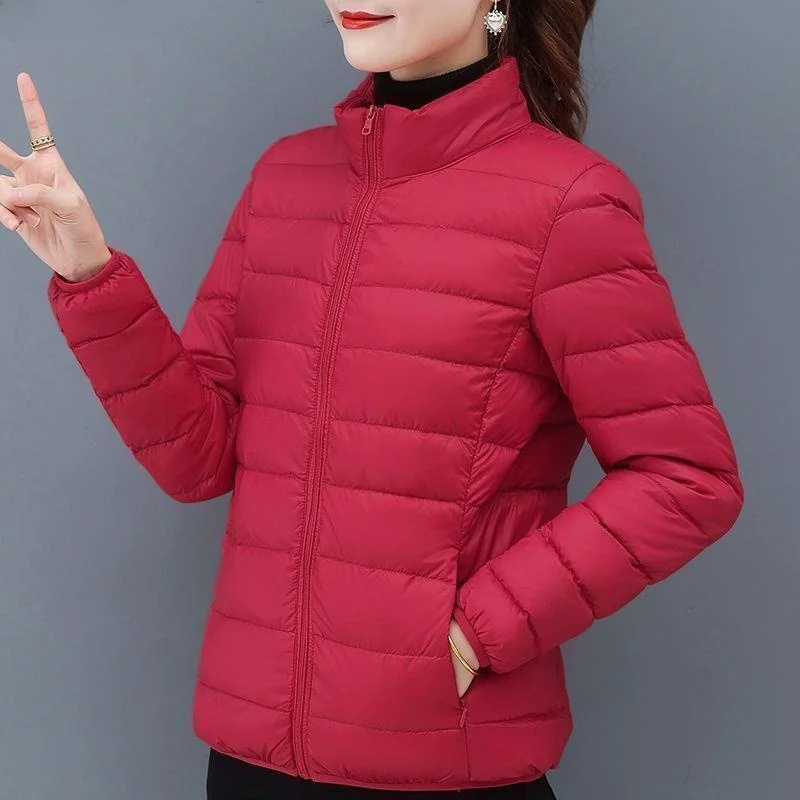 Jaet de algodón ligero y cálido para mujer, abrigo superior ligero y cálido de talla grande para mamá, invierno, 2024