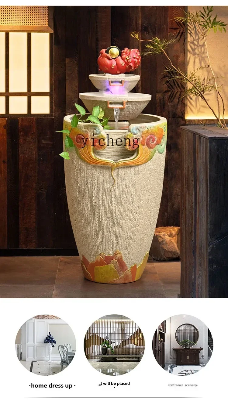 i10--Flowing Water Fountain Office Living Room Circulating Water Transfer Ball Feng Shui Wheel Feng Sheng Shui