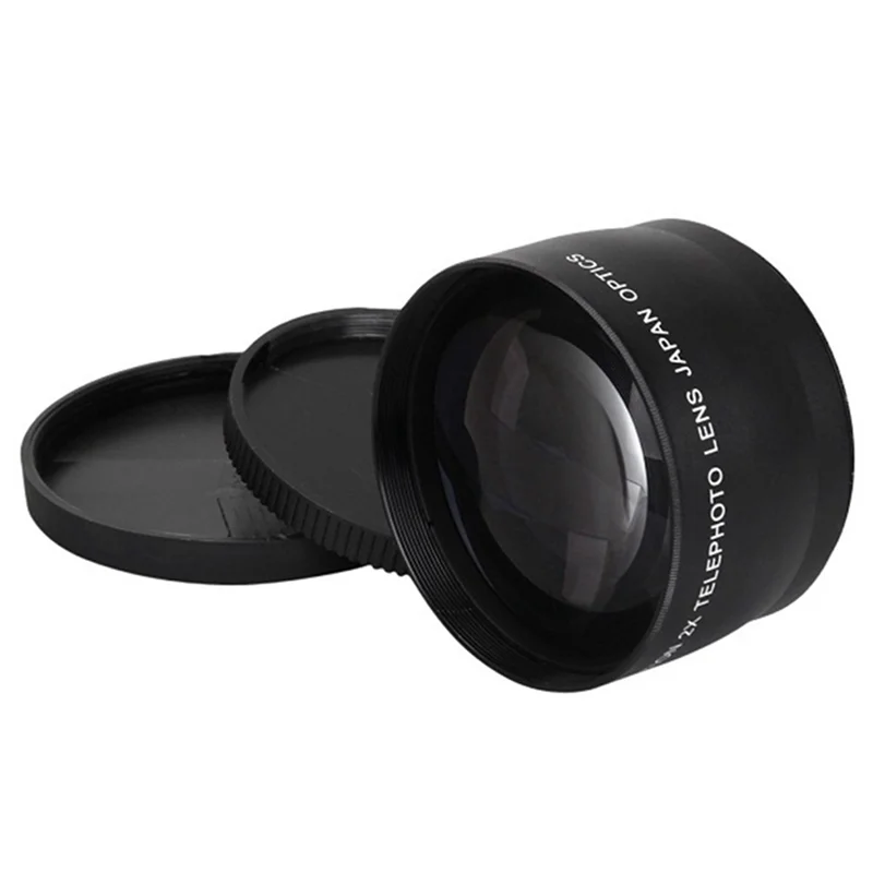 2 قطعة 58 مللي متر 2X تليفوتوغرافي عدسة Tele محول لكانون نيكون سوني بنتاكس 18-55 مللي متر-ABJU