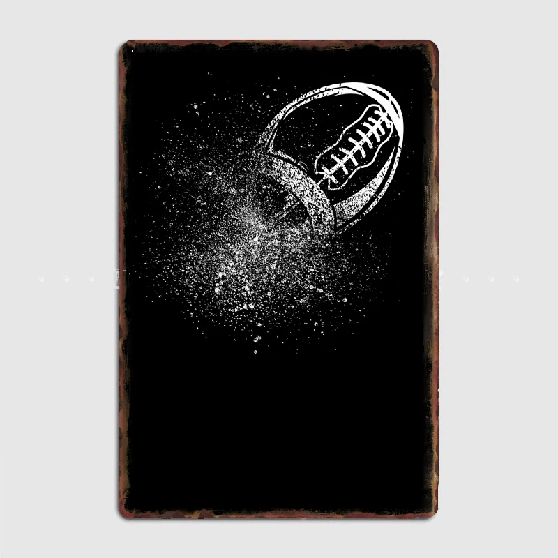 

American Football Vintage Rugby Ball Sport Fan Metal Sign Wall Mural Kitchen Design Wall Decor Tin Sign Poster Metal Wall Decor