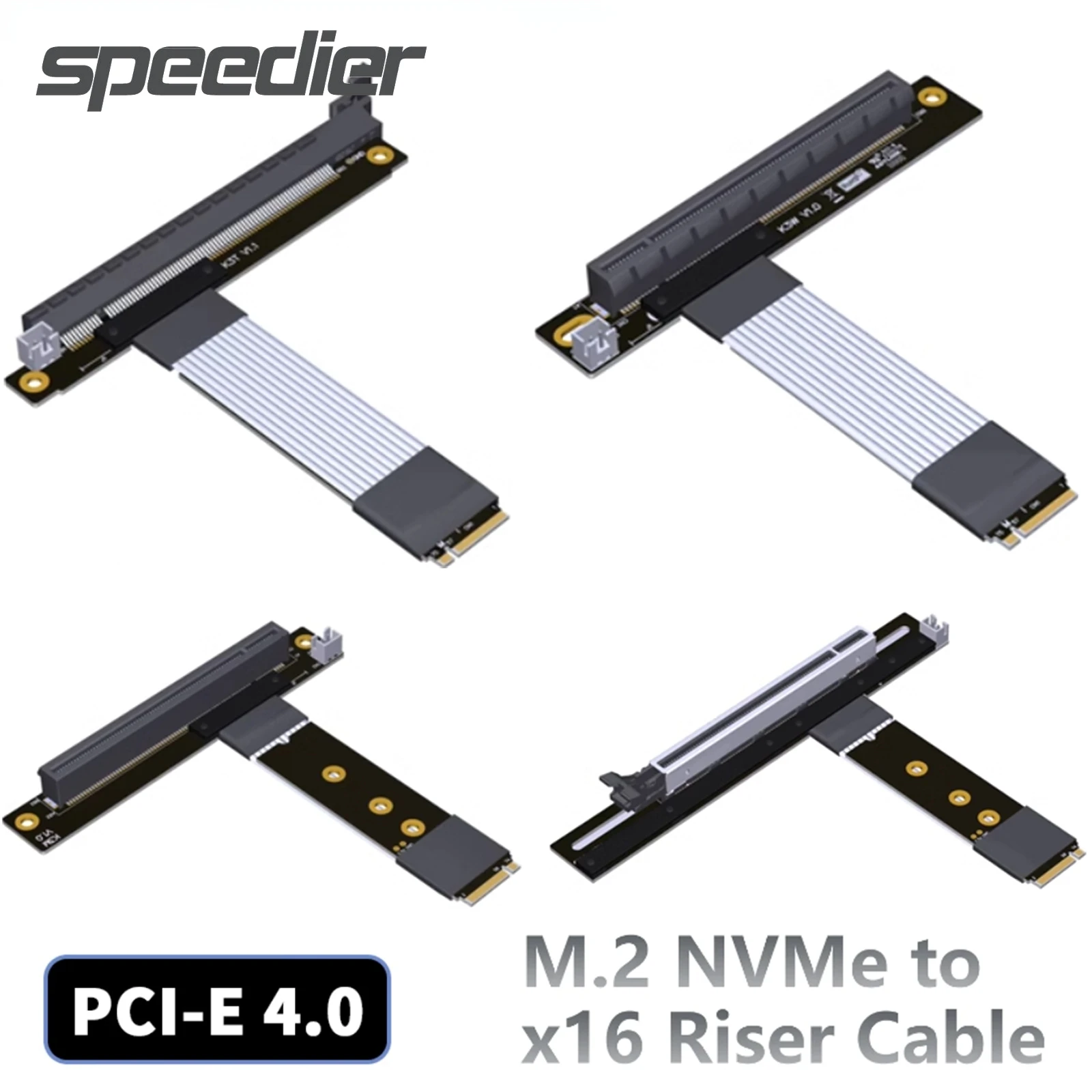 

ADT-Link M.2 GEN4 M.2 NVMe Key M Extension Cable to PCI Express 4.0 X16 M.2 90 Degree Turn Angled 16x Riser Adapter for STX GPU