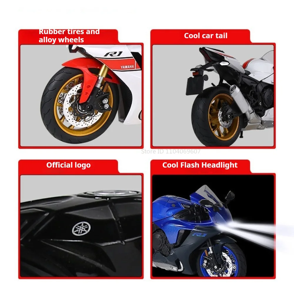 1:9 R1 Suzuki GSX-1000R Miniatur-Spielzeug-Motorrad-Druckguss-Automodell aus Legierung mit leichter Stoßdämpfung, Motorbick-Sammel-Hobbie