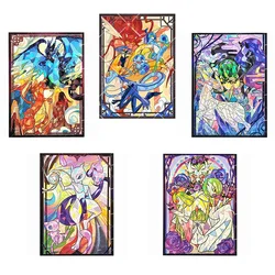 Anime Game PTCG Card Sleeve Church Stained Glass Style Legendary Pokemon Charizard Arceus Gardevoir Gift Toys 60 pz/set 66*91MM