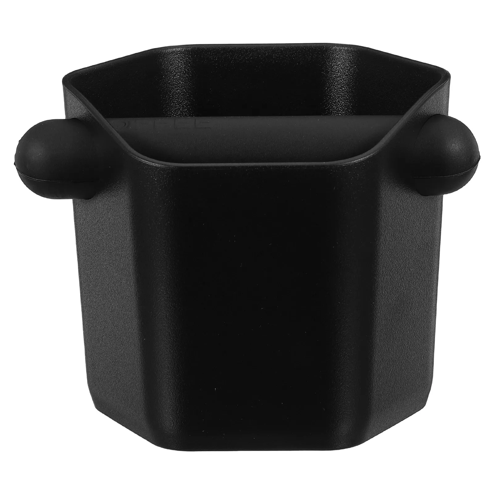 Espresso Knock Box Black Spill-Resistant Wide Mouth Coffee Knock Container for Home Cafe Countertop Grounds Disposal Easy Clean