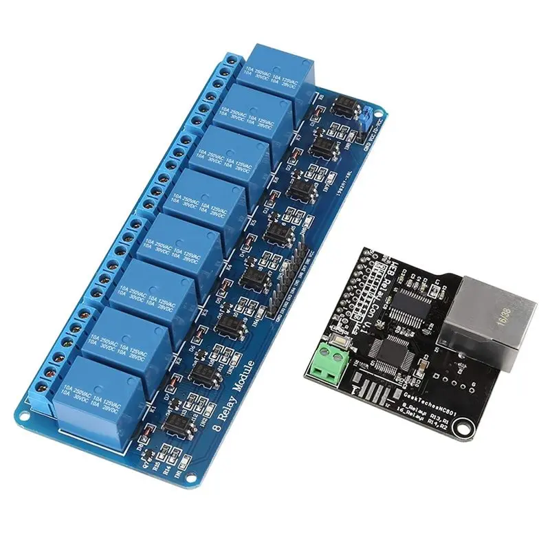 ABZW Ethernet Control Module LAN WAN Network Functionality RJ45 Port 8 Channel Relay Controller Board And Embedded Web Server