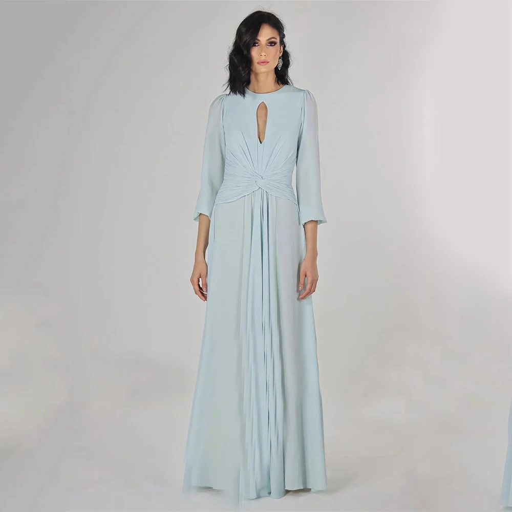 Maßgeschneiderte elegante Chiffon-Kreuzfalte in A-Linie mit Juwelen, lange Kleider, maßgeschneiderte Anlasskleider, lässige Größen, erhältlich abgestimmt