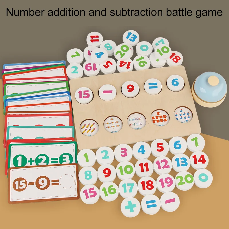 Children's early education math toys, Montessori Toy addition and subtraction chess, parent-child interaction Preschool