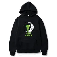 Hot Sale Men Hoodiie I Need More Space Green Alien Print Hoody Men/Women Vintage Casual Sweatshirt Unisex Long Sleeve Pullovers