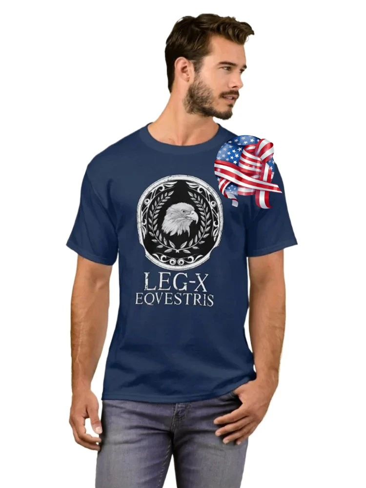 Legio X Equestris Roman 10th Legion Eagle Concept Shield Emblem T-Shirt 100% Cotton O-Neck Short Sleeve Casual Mens T-shirt