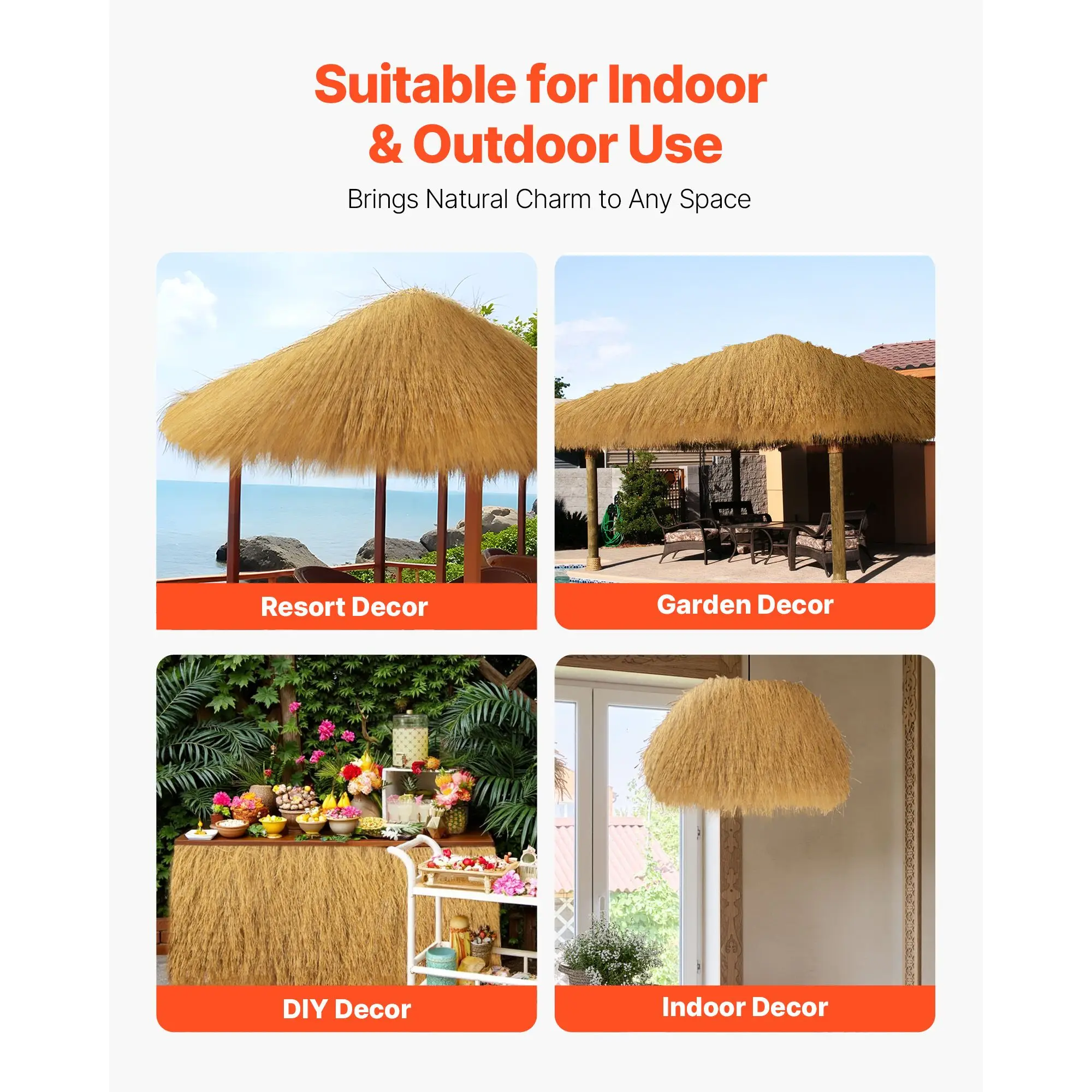 Artificial Thatch Grass Roof, 1.3 x 3.9 ft Tiki Bar Hut Thatch Roofing Roll, Waterproof & Fire-Resistant, Palapa Tiki Roof Mat for Patio Pool Beach Tropical Hawaiian Party Décor
