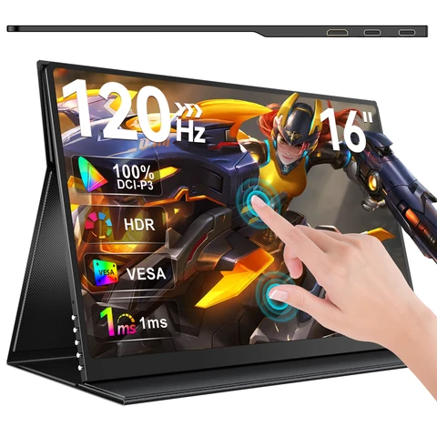 UPERFECT 16“ OLED 120Hz Touchscreen Portable Monitor 3K USB C Laptop Monitor w/ 100% DCI-P3 500Nits HDMI Computer Gaming Display