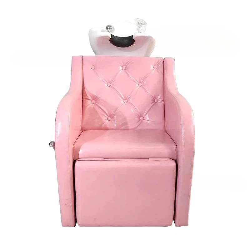 

Barber shop seated semi-lying flush bed small shampoo bed special for hair salon, enlarged and deepened ceramic basin