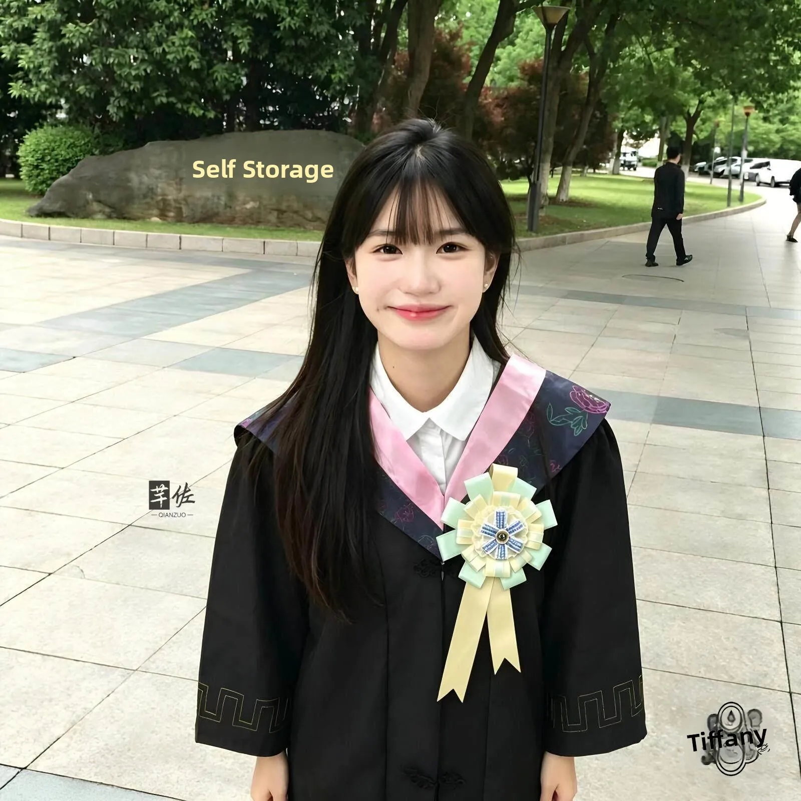 夏のグラデーションカラー卒業ブーケ女子学士ガウンレースリボン小物アクセサリー雰囲気写真撮影用小道具