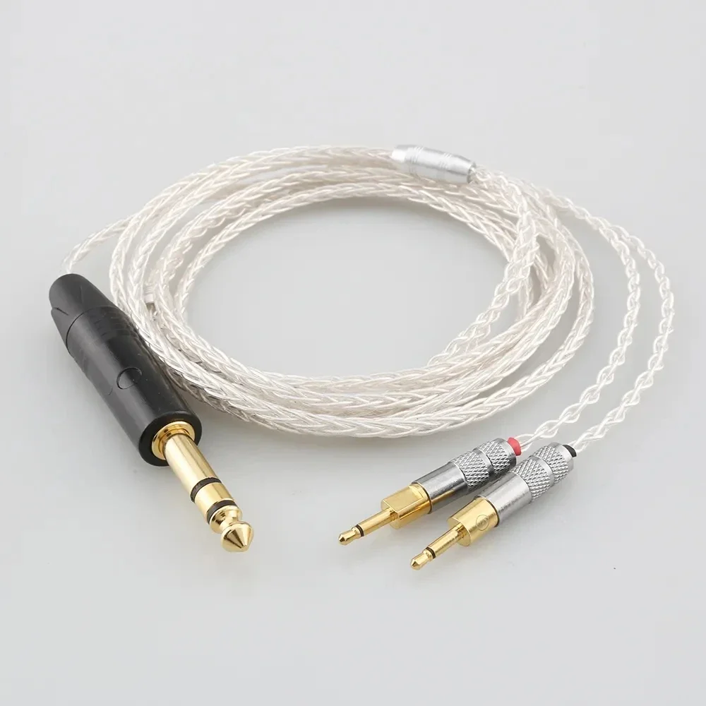 99% Pure Silver XLR 2.5mm 4.4mm 3.5mm 8 Core Headphone Earphone Cable For Sennheiser HD700