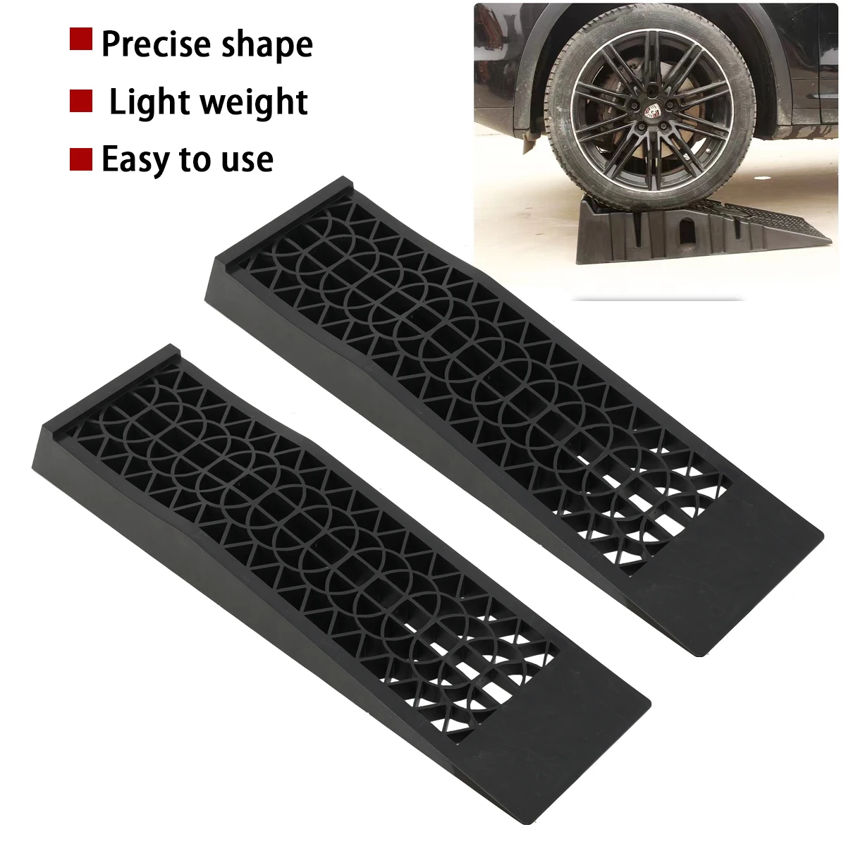 2 قطعة 5 طن قدرة الثقيلة سلالم السيارات 70 سنتيمتر البلاستيك المحمولة تحميل الوصول سلالم رفع إصلاح صيانة جاك رفع أداة